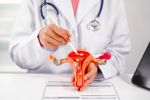 Female doctor specializing in online consultations for reproductive health issues endometriosis, uterine fibroids, gynecologic cancer, HIV/AIDS, interstitial cystitis, PCOS, STDs